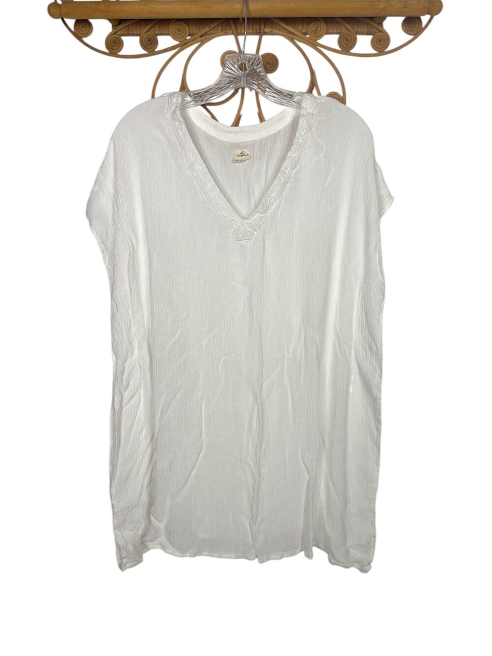 Oneill women's white gauze beach cover up Small